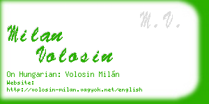 milan volosin business card