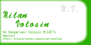 milan volosin business card